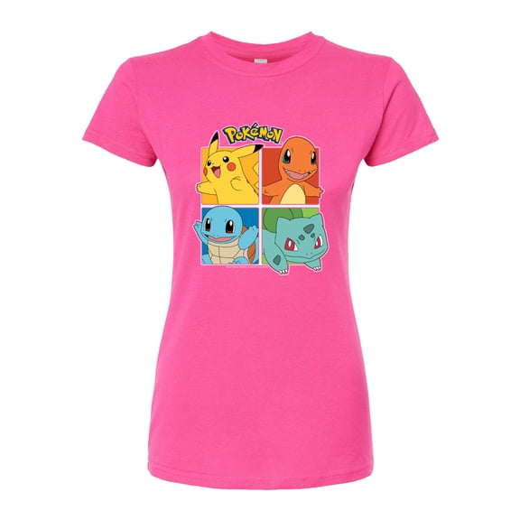 Pokémon - Starter Pokémon Character Grid - Juniors Fitted Graphic T-Shirt