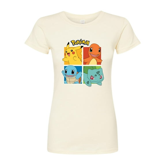 Pokémon - Starter Pokémon Character Grid - Juniors Fitted Graphic T-Shirt
