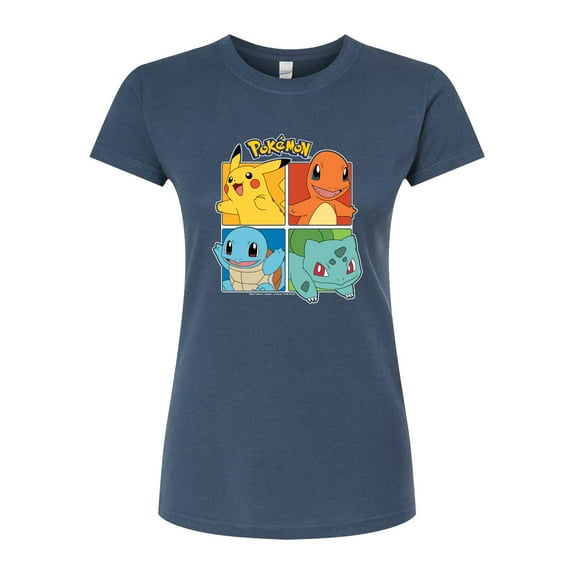 Pokémon - Starter Pokémon Character Grid - Juniors Fitted Graphic T-Shirt