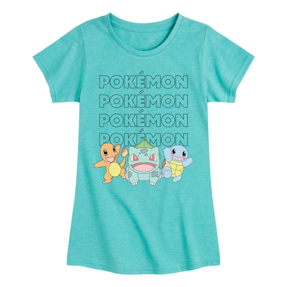 Pokémon - Starter Trio Pastel - Girls Fitted Short Sleeve T-Shirt