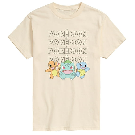 Pokémon - Starter Trio Pastel - Men's Short Sleeve Graphic T-Shirt