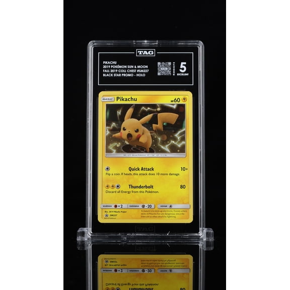 Graded 5 TAG Pokemon Sun & Moon Black Star Promos Pikachu TAG 5 #SM227