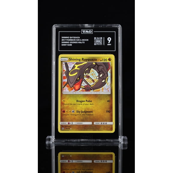 Graded 2017 Pokmon Shining Rayquaza Shining Legends 56/73 Holo Rare TAG 9 Trading Card