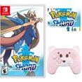 thumbnail image 1 of Pokémon Sword Game Disc and Upgraded Wireless Switch Pro Controller for Nintendo Switch/OLED/Lite Pink, with Headphones Jack, Programmable, Turbo, Wakeup, 1 of 10