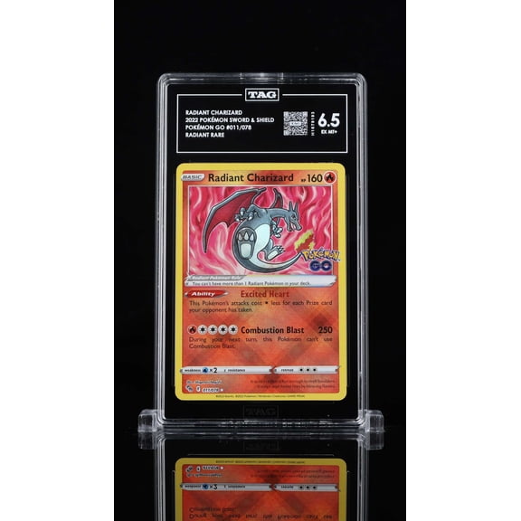 Graded 6.5 TAG 2022 Pokmon Sword & Shield Radiant Charizard 011/078