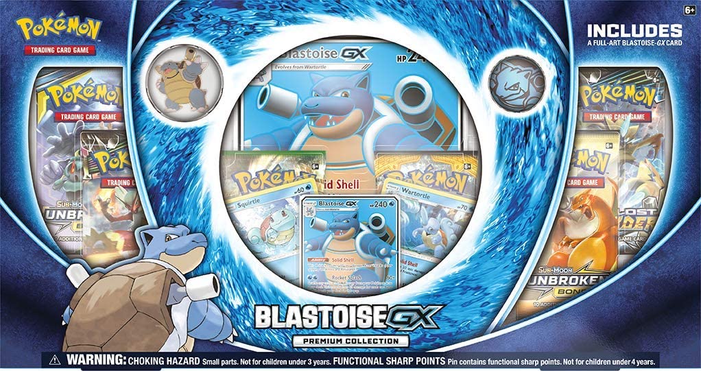 Pokémon TCG: Blastoise-GX Premium Collection- 3 Foil Cards