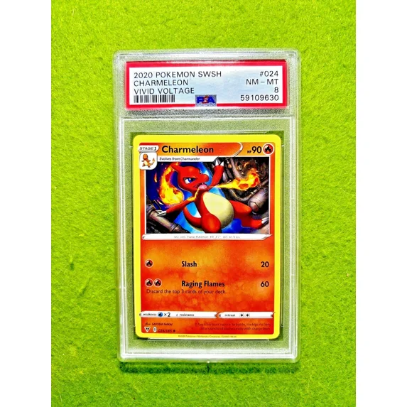 Pokémon TCG Charmeleon PSA 8 SWSH 2020 POKEMON Sword & Shield Vivid Voltage HP90