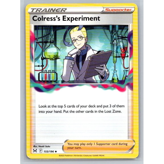 Pokmon TCG Lost Origin Colress's Experiment Uncommon Trading Card 155/196 2022