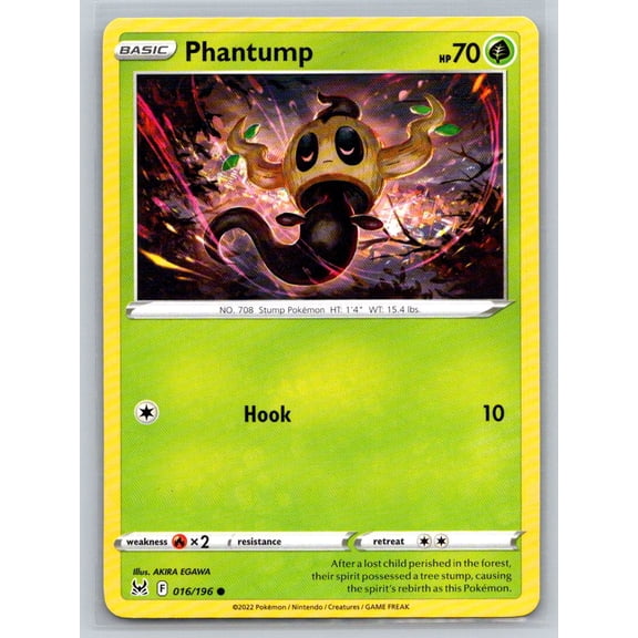 Pokmon TCG Lost Origin Phantump Common Trading Card 016/196 2022 English