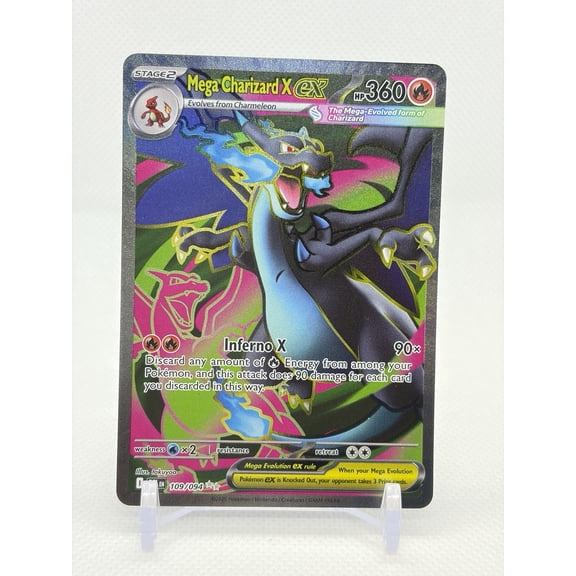 Pokmon TCG Me02 Phantasmal Flames Mega Charizard X Ultra Rare Full Art Holo 109/094 English Trading Card
