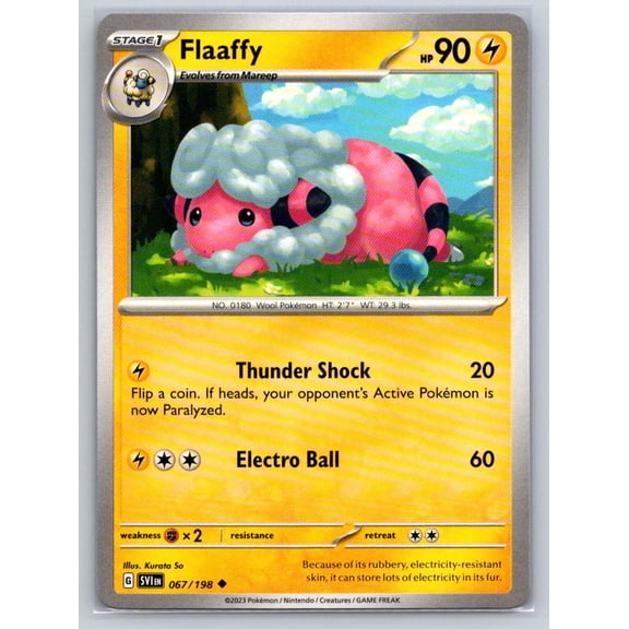 Pokmon TCG Scarlet & Violet Base Set Flaaffy Uncommon Trading Card 067/198