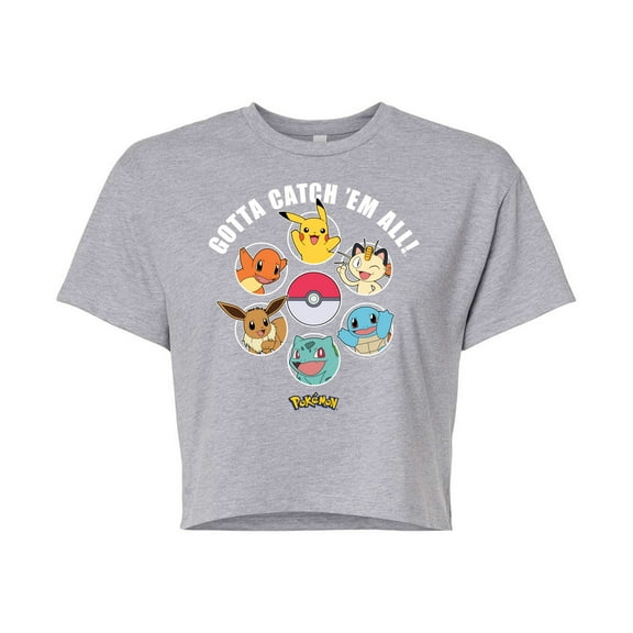 Pokémon - Team Pokémon - Juniors Cropped Cotton Blend T-Shirt