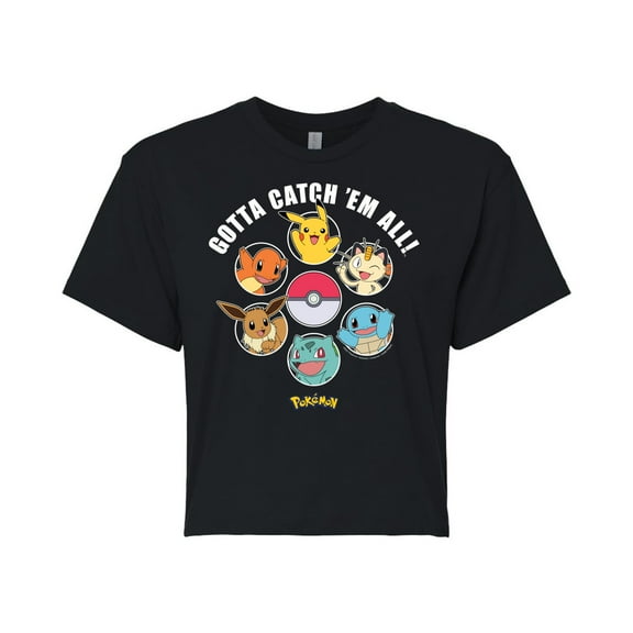 Pokémon - Team Pokémon - Juniors Cropped Cotton Blend T-Shirt