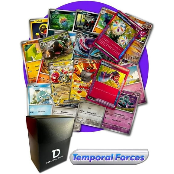 Pokémon Temporal Forces TCG Random Assortment Bundle || Guaranteed Ultra Rare + 30 Random Cards + Dan123yal Deck Box