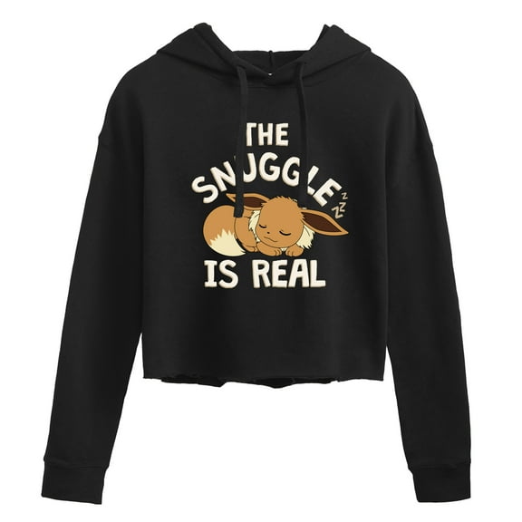Pokémon - The Snuggle Eevee - Juniors Cropped Pullover Hoodie
