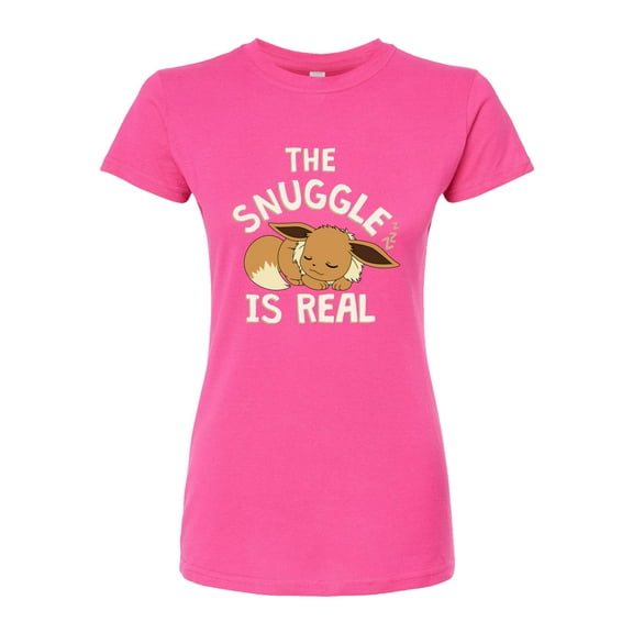 Pokémon - The Snuggle Eevee - Juniors Fitted Graphic T-Shirt