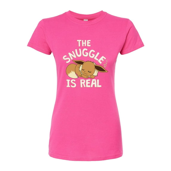 Pokémon - The Snuggle Eevee - Juniors Fitted Graphic T-Shirt