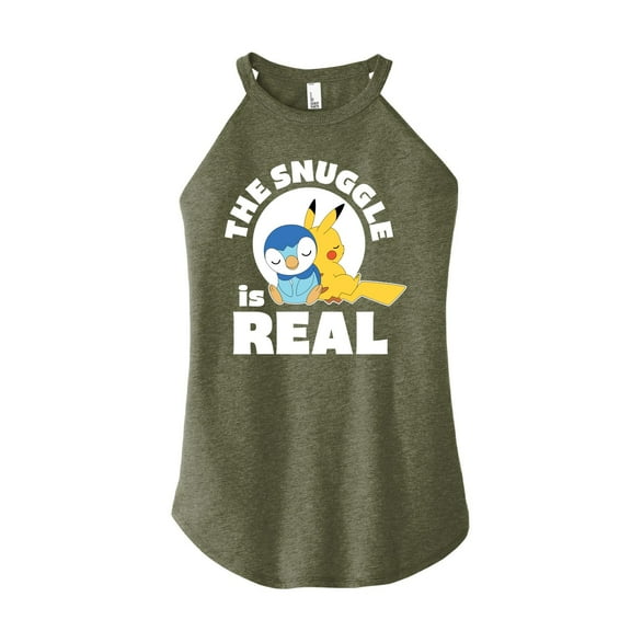 Pokémon - The Snuggle Is Real Pikachu And Piplup - Juniors High Neck Tank Top