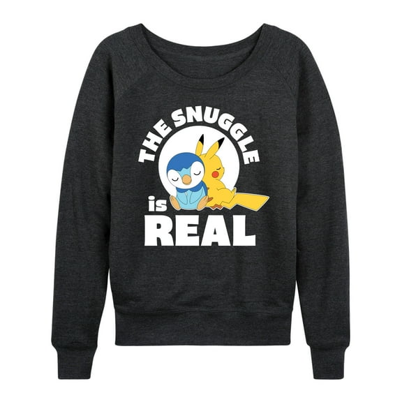 Pokémon - The Snuggle Is Real Pikachu And Piplup - Women's Lightweight French Terry Long Sleeve Shirt