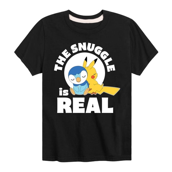 Pokémon - The Snuggle Is Real Pikachu And Piplup - Youth Short Sleeve Graphic T-Shirt
