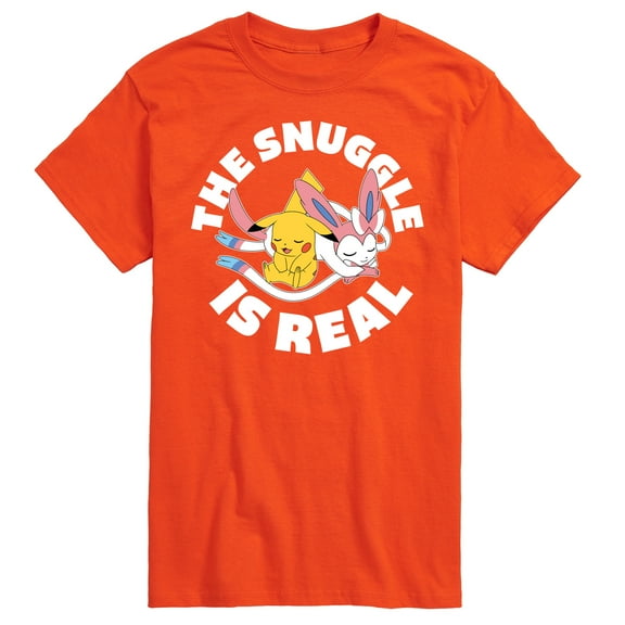 Pokémon - The Snuggle Is Real Pikachu and Sylveon  - Men's Short Sleeve Graphic T-Shirt