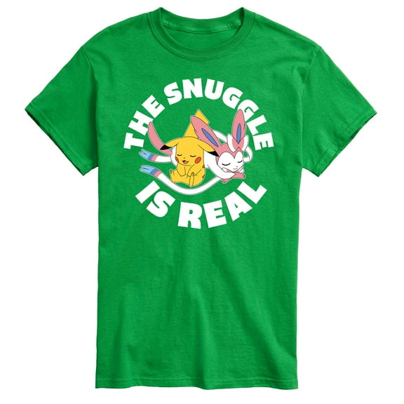 Pokémon - The Snuggle Is Real Pikachu and Sylveon  - Men's Short Sleeve Graphic T-Shirt