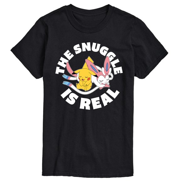 Pokémon - The Snuggle Is Real Pikachu and Sylveon  - Men's Short Sleeve Graphic T-Shirt
