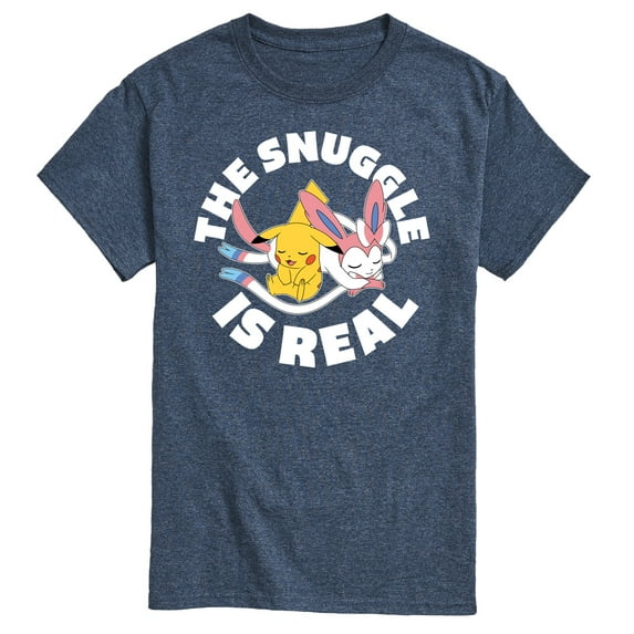 Pokémon - The Snuggle Is Real Pikachu and Sylveon - Men's Short Sleeve Graphic T-Shirt