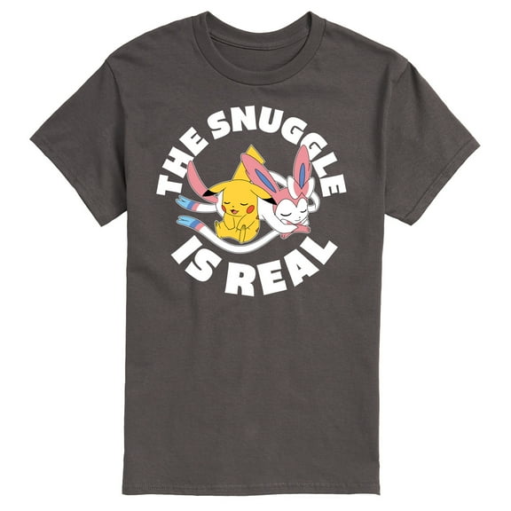 Pokémon - The Snuggle Is Real Pikachu and Sylveon  - Men's Short Sleeve Graphic T-Shirt
