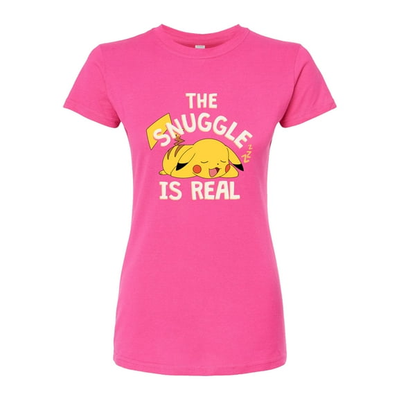 Pokémon - The Snuggle Pikachu - Juniors Fitted Graphic T-Shirt