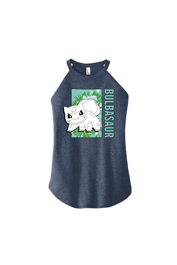 Pokémon - Tie Dye Bulbasaur - Juniors High Neck Tank Top