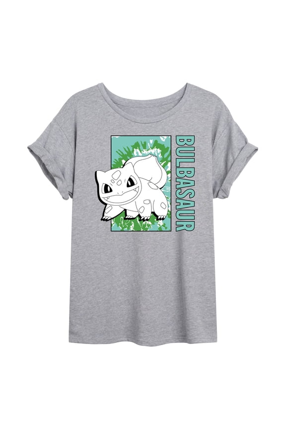 Pokémon - Tie Dye Bulbasaur - Juniors Ideal Flowy Muscle T-Shirt