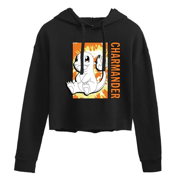Pokémon - Tie Dye Charmander - Juniors Cropped Pullover Hoodie