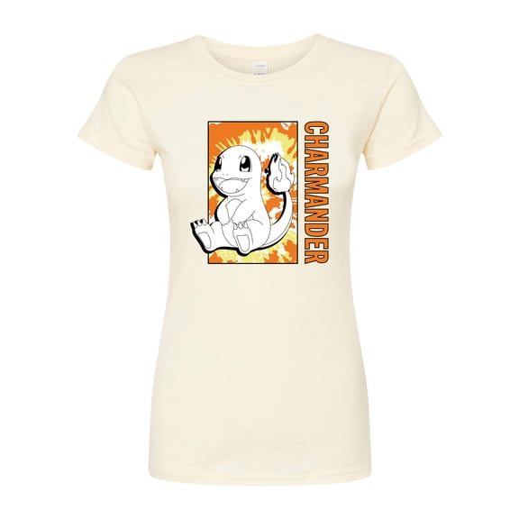 Pokémon - Tie Dye Charmander - Juniors Fitted Graphic T-Shirt