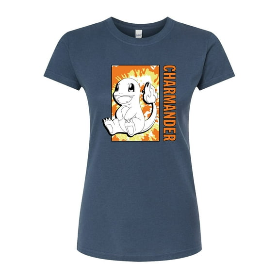 Pokémon - Tie Dye Charmander - Juniors Fitted Graphic T-Shirt
