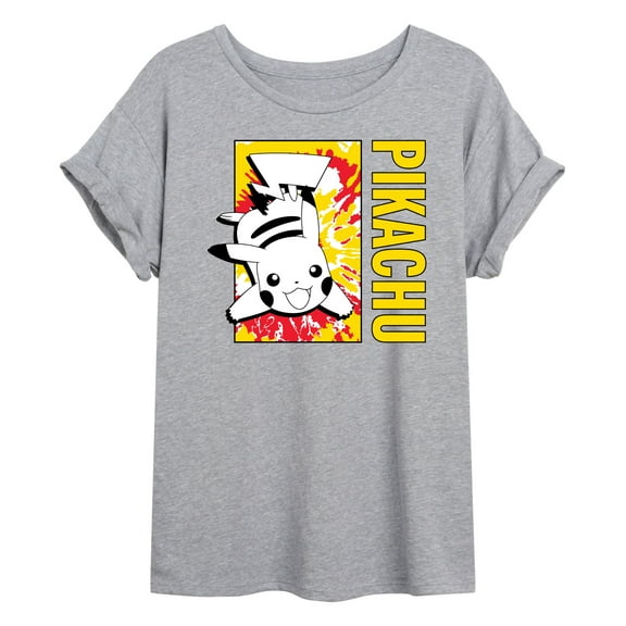 Pokémon - Tie Dye Pikachu - Juniors Ideal Flowy Muscle T-Shirt