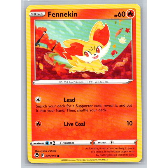 Pokmon Trading Card Game SWSH12: Silver Tempest Fennekin Common 025/195