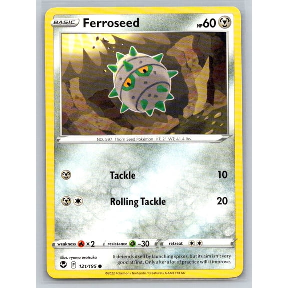Pokmon Trading Card Game Silver Tempest Ferroseed Common 121/195 2022