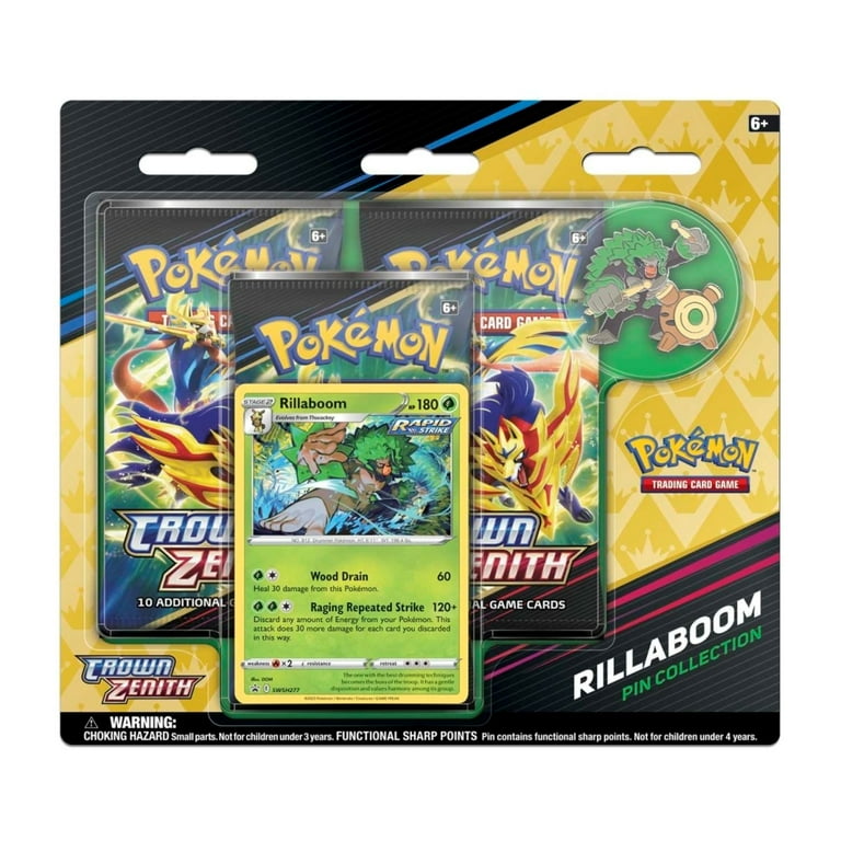 Pokmon Crown Zenith Rillaboom Pin Box Trading Card Game Set - Walmart.com