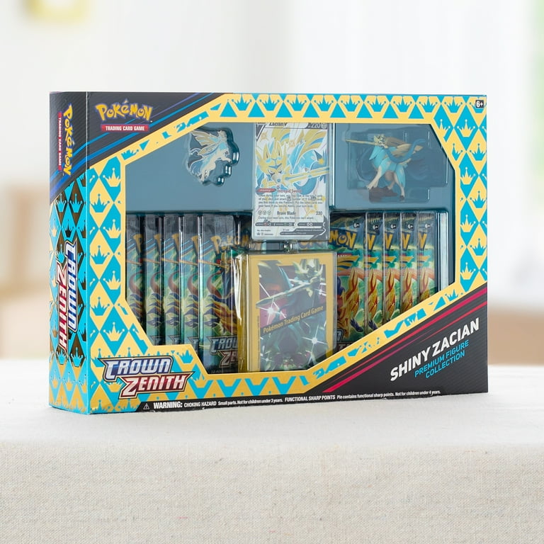 Pokémon TCG Crown Zenith Shiny Zacian Figure Box, Etched Foil