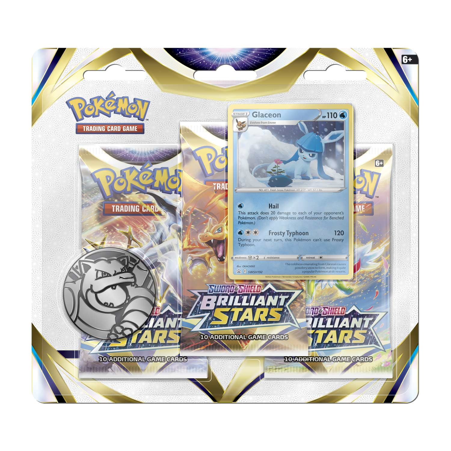 Pokémon Trading Card Games SAS9 Brilliant Stars 3 Pack Blister - - Walmart.com