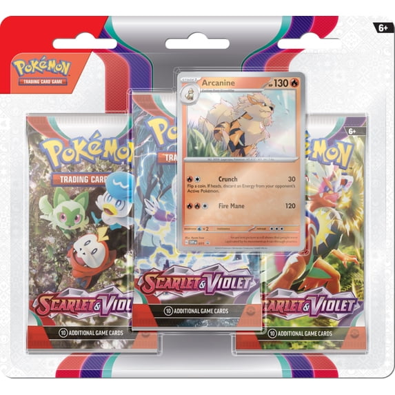 Collectible Pokémon Trading Card Games Scarlet & Violet 3Pk Blister - Arcanine