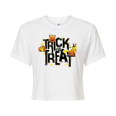 Pokémon - Trick Or Treat - Juniors Cropped Cotton Blend T-Shirt
