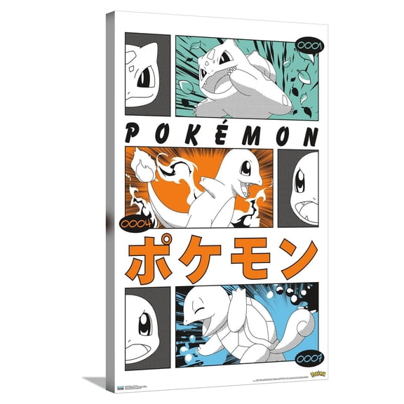 Pokémon - Trio Anime Canvas Wall Poster, 22.375" x 34"