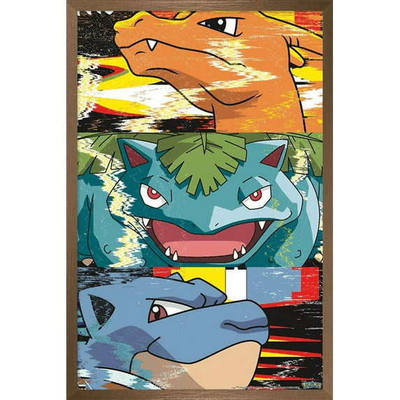 Pokémon - Trio Distortion Wall Poster, 22.375" x 34", Framed