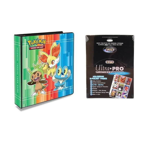 Pokmon Ultra Pro x and y 2 inch 3-Ring Binder with 100 Ultra Pro Platinum 9-Pocket Sheets for Trading Cards