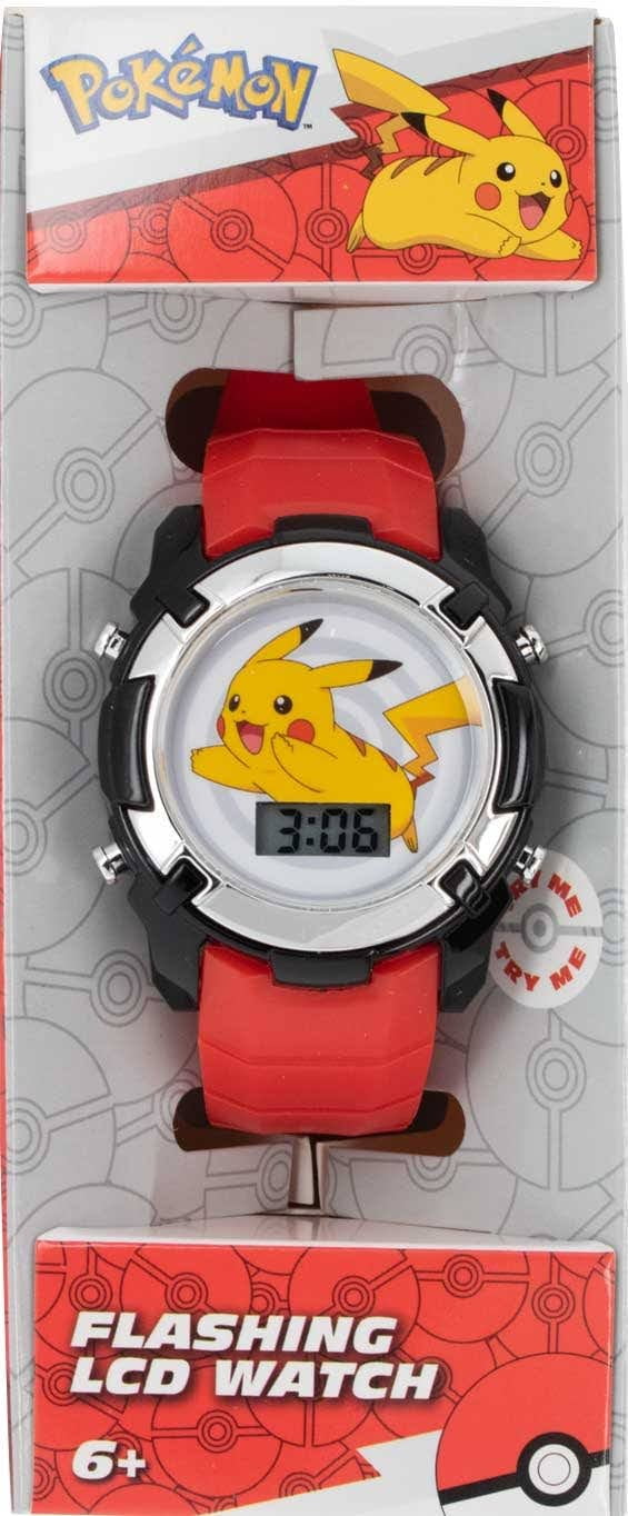 Pokemon Flashing Icon and Dial LCD Watch Red Pikachu