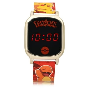Pokmon Unisex Childrens LED Touch Screen Wristwatch with Metallic Silver Bezel and Silicone Strap (POK4255WM)