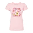 thumbnail image 1 of Pokémon - Valentine Florals Pikachu Sylveon - Juniors Fitted Graphic T-Shirt, 1 of 3