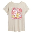 thumbnail image 1 of Pokémon - Valentine Florals Pikachu Sylveon - Women's Oversized Graphic T-Shirt, 1 of 4